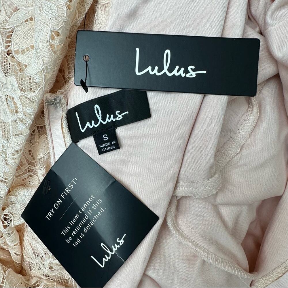 Lulus Luciana Blush Floral Lace Scoop Back Maxi Dress Wedding Prom Small S - Picture 11 of 12